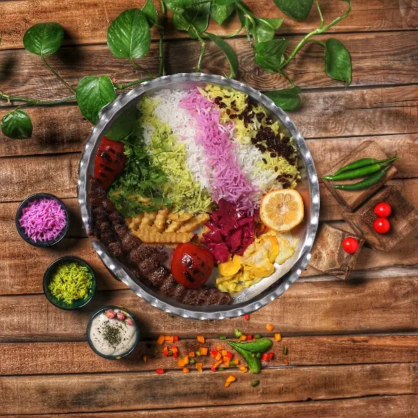 چلو کوبیده تک سیخ 