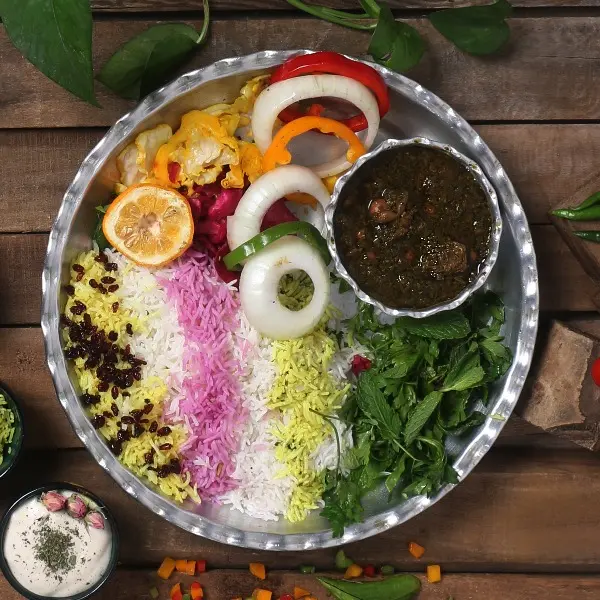 چلو قورمه سبزی