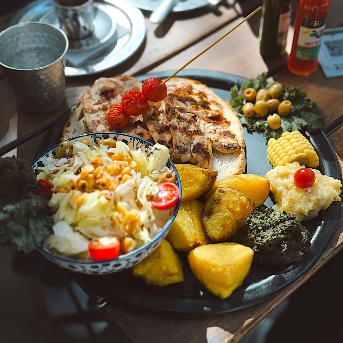 استیک مرغ با دورچین